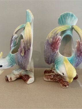 Morton Vintage Cockatiel Ceramic Wall Hanging Planters
